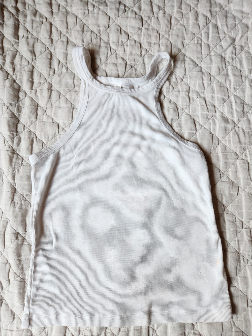 bp White Ribbed Tank